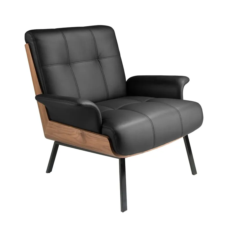 ANGEL CERDA Sillón polipiel negro - Sofás sillones puffs