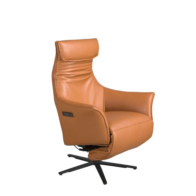 ANGEL CERDA Sillón relax giratorio piel marrón - Sofás sillones puffs