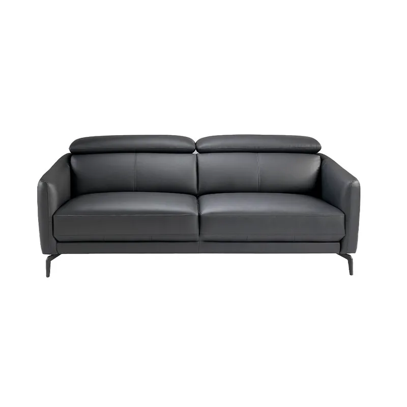 ANGEL CERDA Sofá 2 plazas piel vacuno negro - Sofás sillones puffs