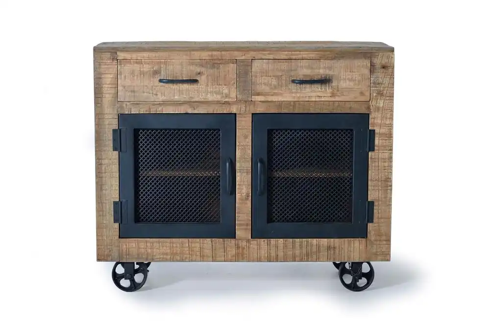 Aparado madera de mango y metal Marrón.Giner y Colomer 85x38x100 - Muebles