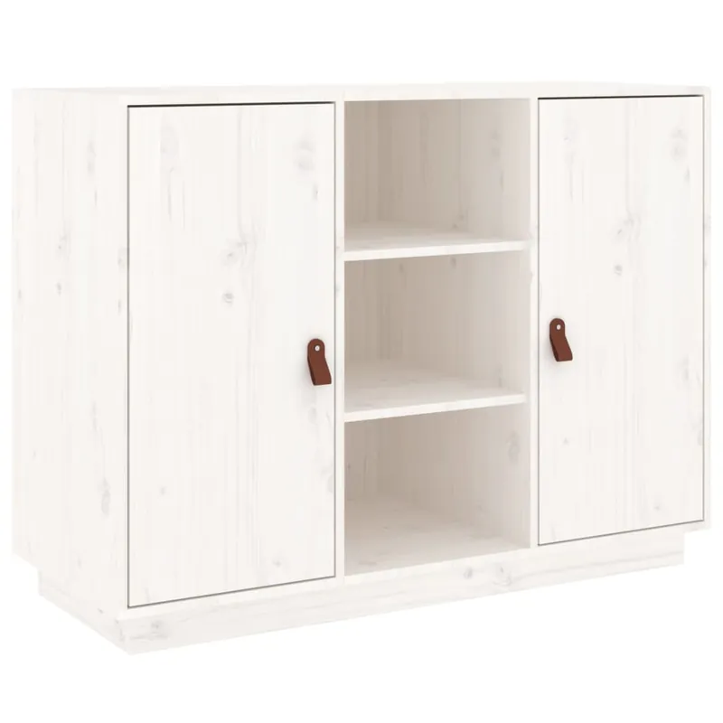 vidaXL Aparador madera maciza de pino blanco 100x40x75 cm - Muebles