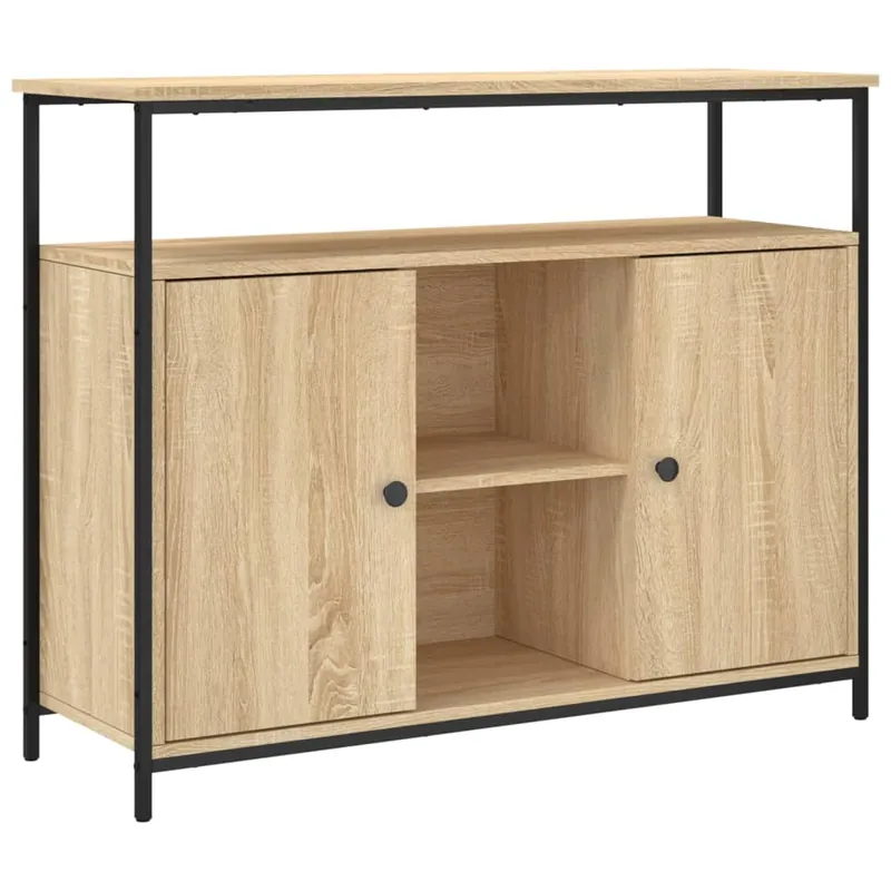vidaXL Aparador Roble Sonoma 100x35x80 cm Madera de ingeniería - Muebles