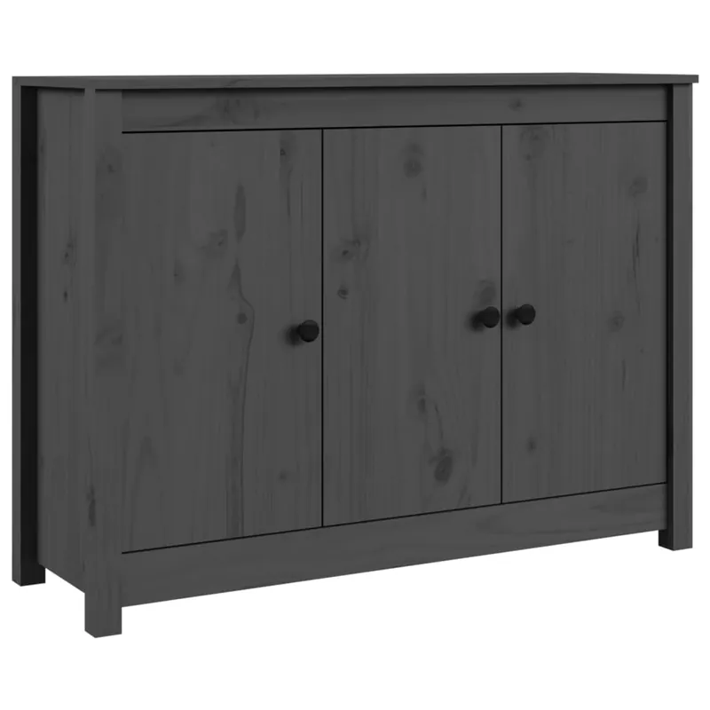 vidaXL Aparador de madera maciza de pino gris 100x35x74 cm - Muebles
