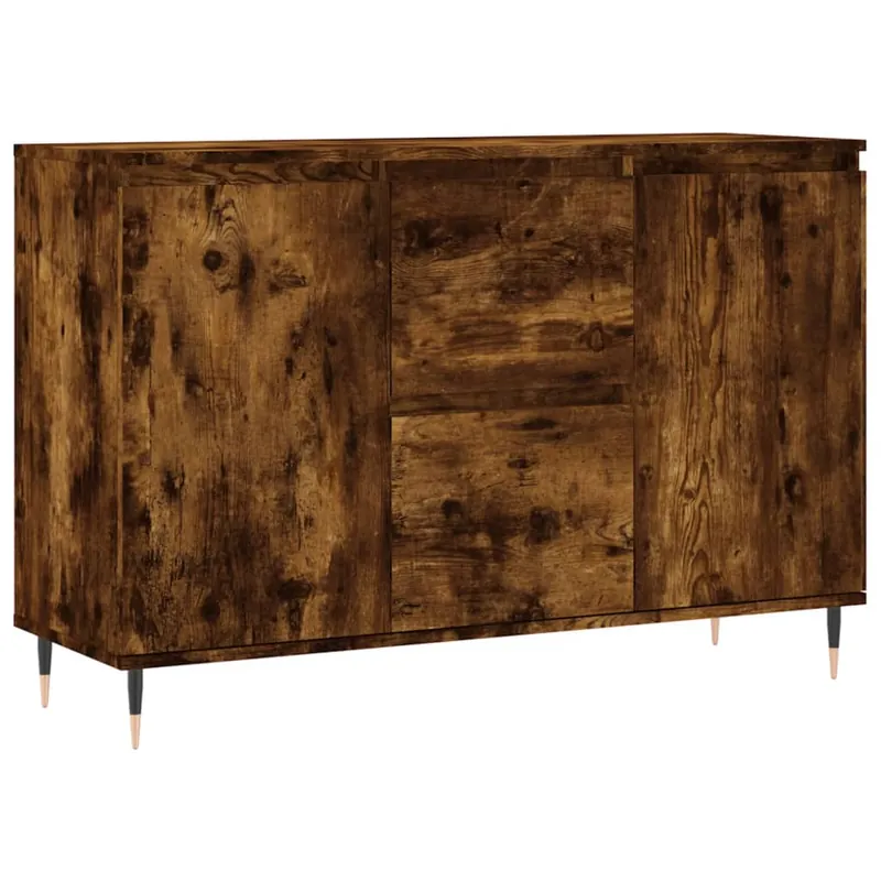 vidaXL Aparador de madera de ingeniería gris hormigón 101,5x35x70 cm - Muebles