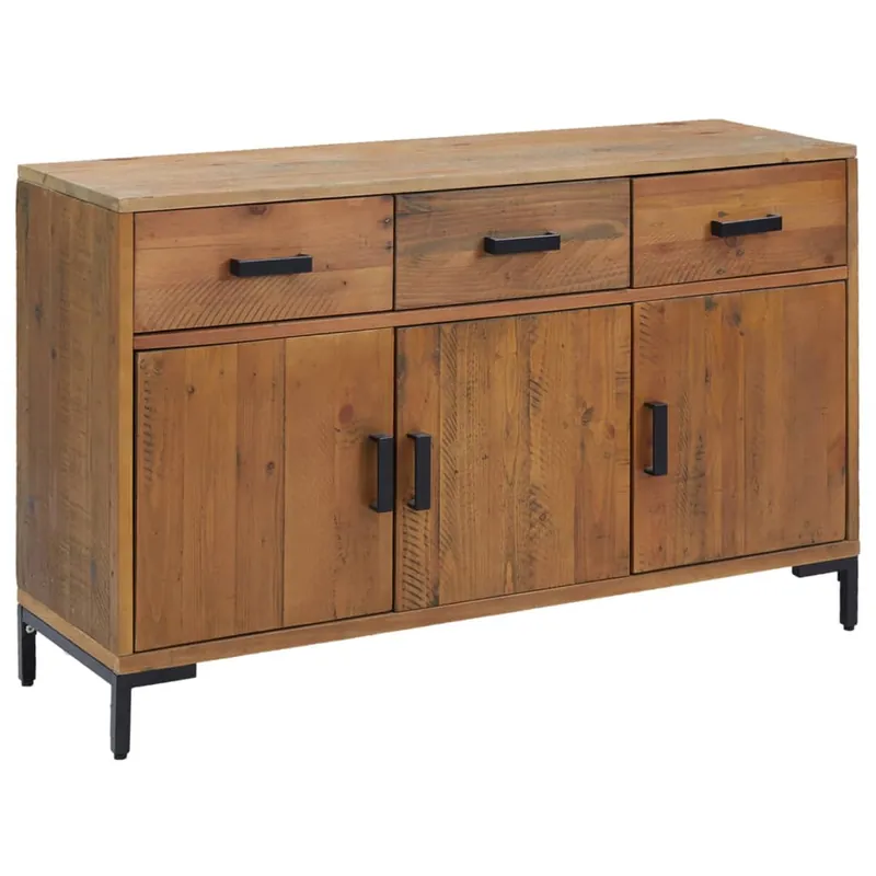 vidaXL Aparador de madera maciza de pino marrón 110x35x70 cm - Muebles