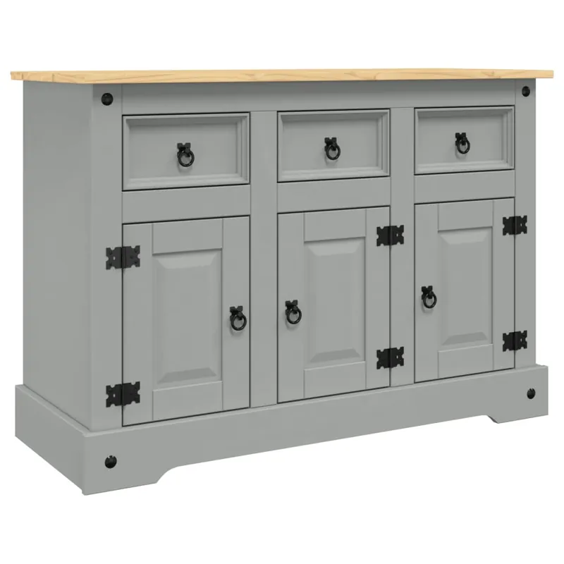 vidaXL Aparador Corona madera maciza pino mexicano gris 112x43x78 cm - Muebles
