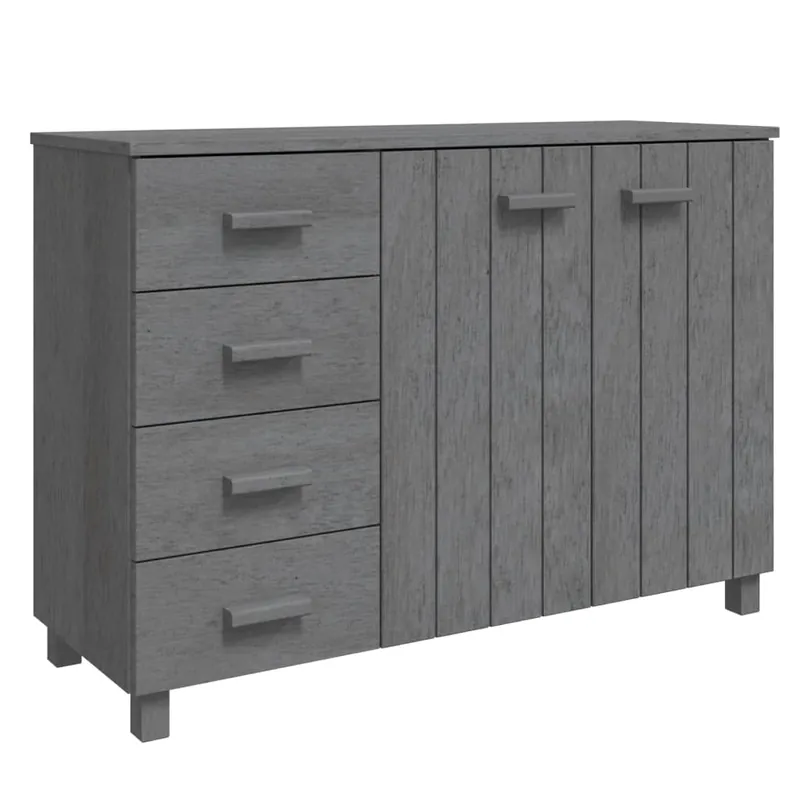 vidaXL Aparador HAMAR madera maciza pino gris oscuro 113x40x80 cm - Muebles