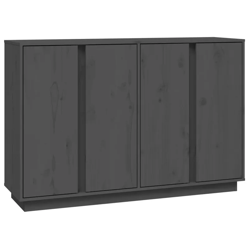 vidaXL Aparador de madera maciza de pino gris 120x35x80 cm - Muebles
