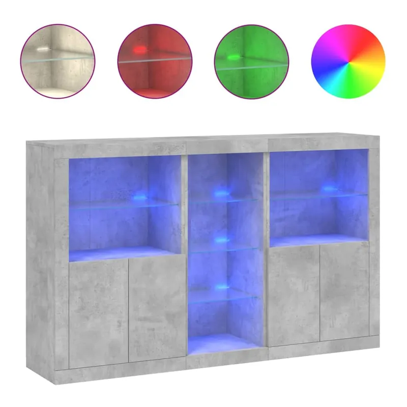 vidaXL Aparador con luces LED roble Sonoma 162x37x100 cm - Muebles