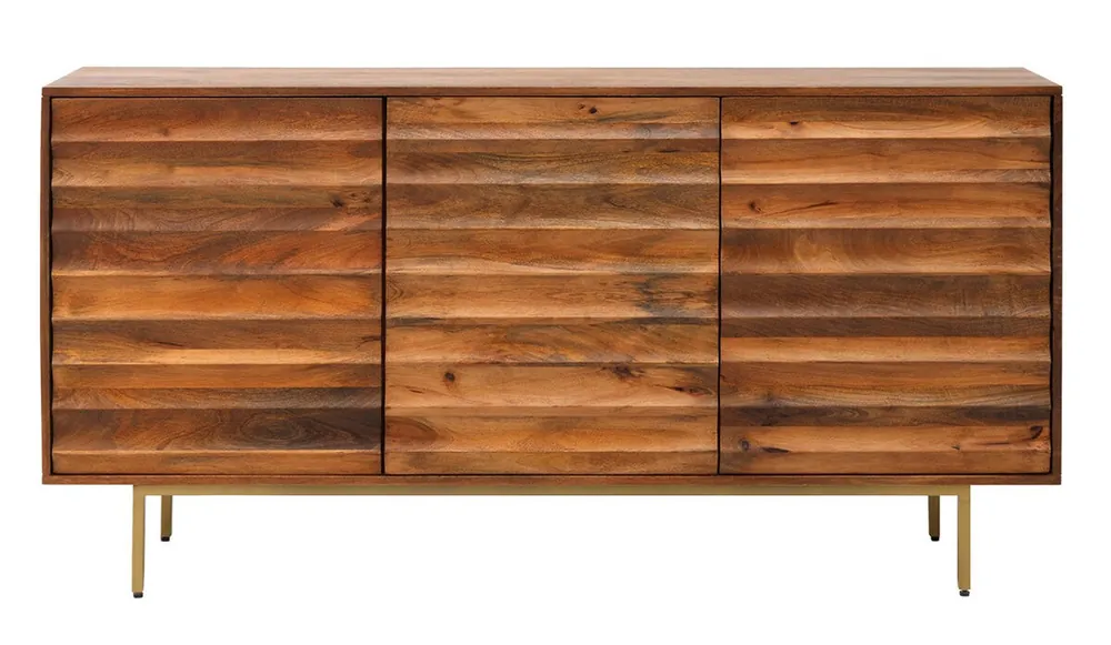 Aparador 3 Puertas Madera Maciza De Mango - Muebles