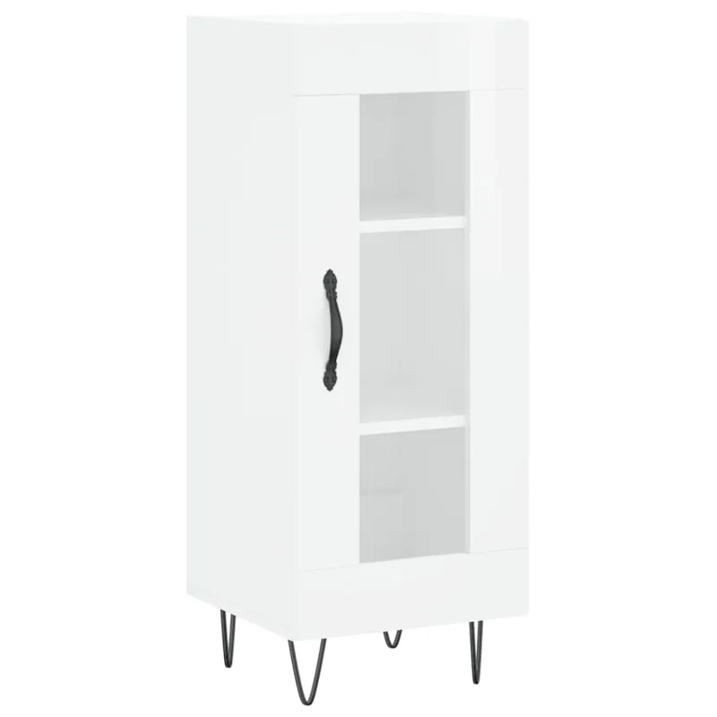 vidaXL Aparador de madera contrachapada gris hormigón 34,5x34x90 cm - Muebles