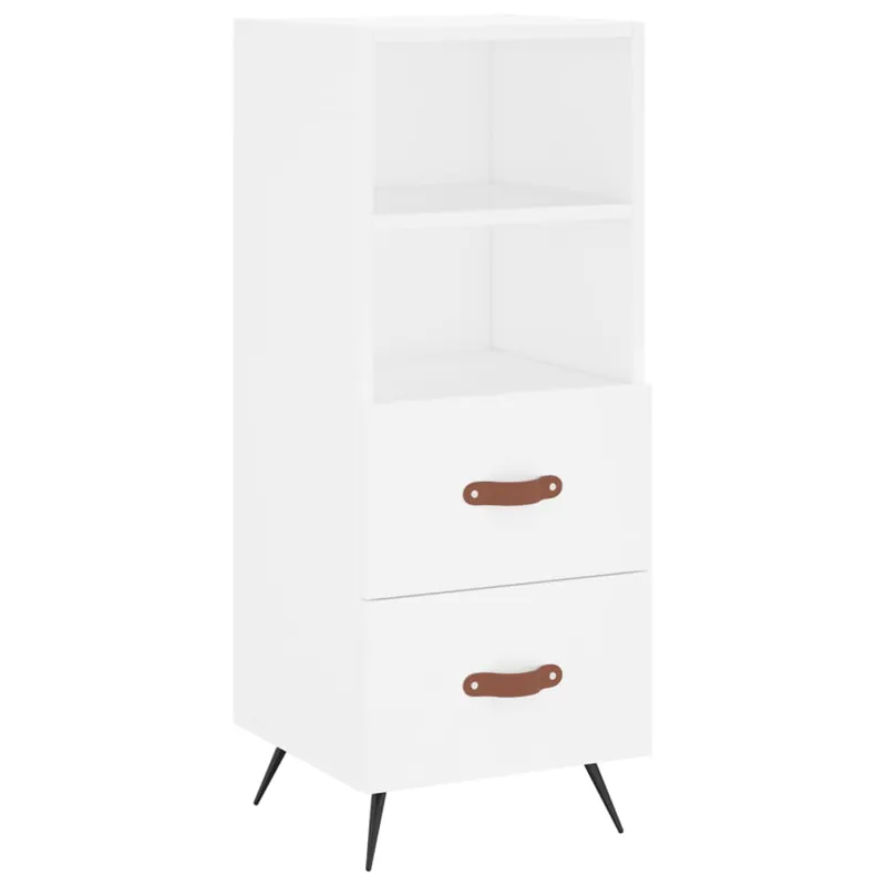 vidaXL Aparador de madera contrachapada gris hormigón 34,5x34x90 cm - Muebles