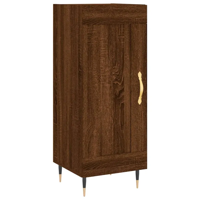 vidaXL Aparador de madera contrachapada gris hormigón 34,5x34x90 cm - Muebles