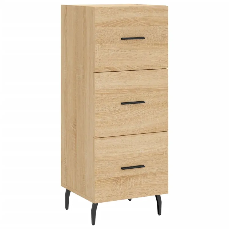 vidaXL Aparador madera de ingeniería roble ahumado 34,5x34x90 cm - Muebles