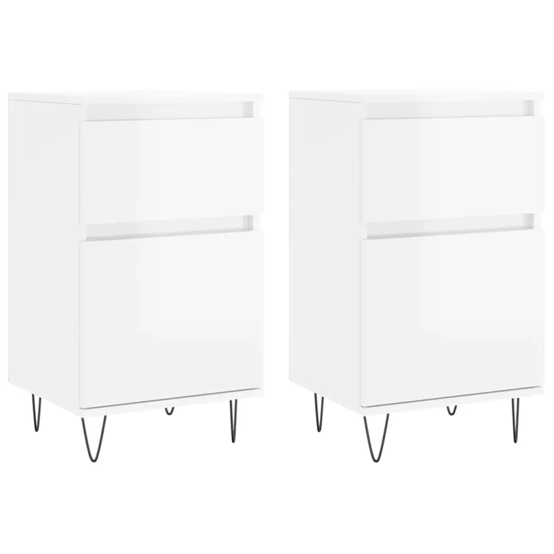vidaXL Aparadores 2 uds madera de ingeniería gris hormigón 40x35x70 cm - Muebles