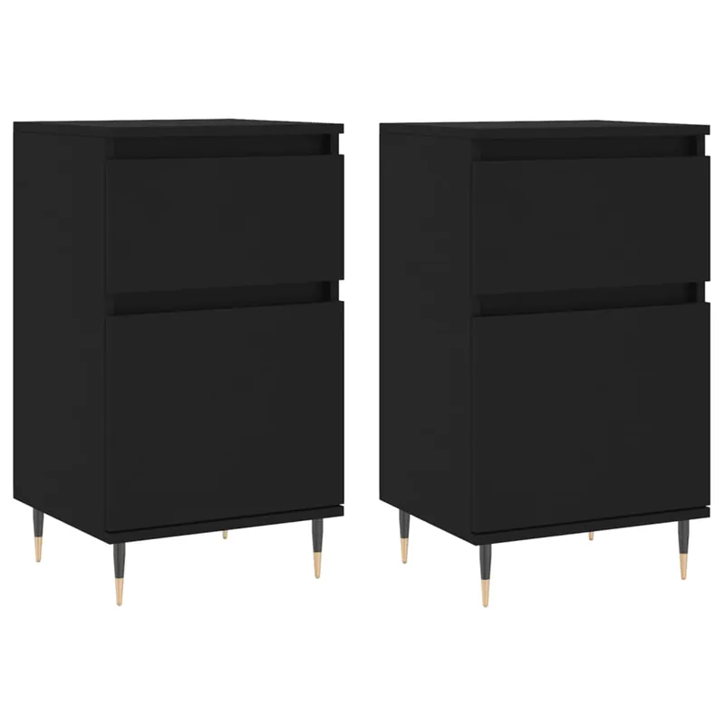 vidaXL Aparadores 2 uds madera de ingeniería roble ahumado 40x35x70 cm - Muebles