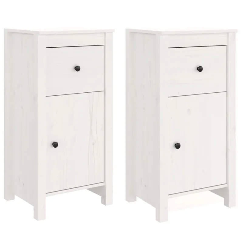 vidaXL Aparadores 2 uds madera maciza de pino gris 40x35x80 cm - Muebles