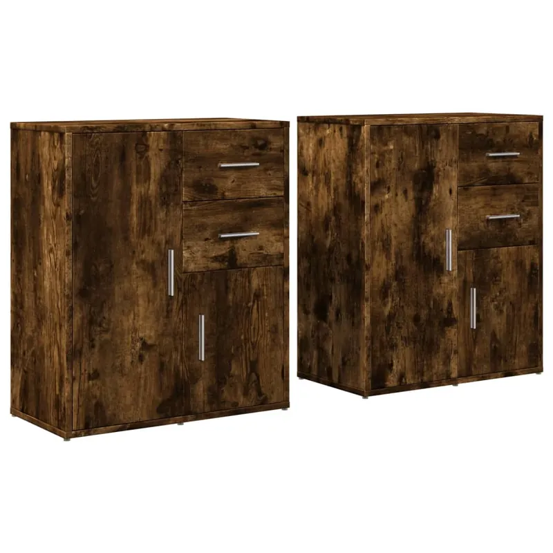 vidaXL Aparador de madera de ingeniería 2 uds blanco 60x31x70 cm - Muebles