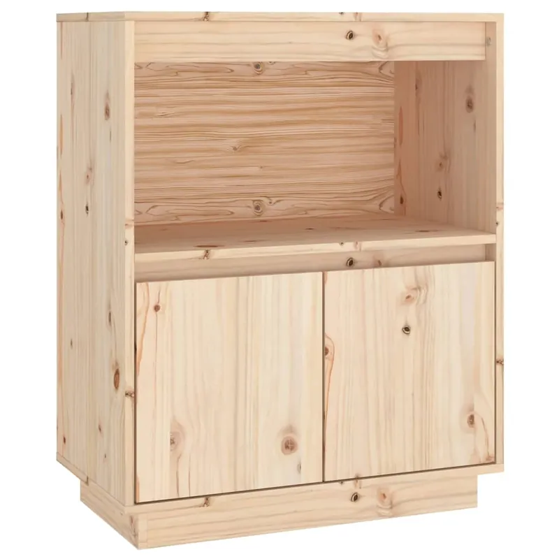vidaXL Aparador de madera maciza de pino blanco 60x34x75 cm - Muebles