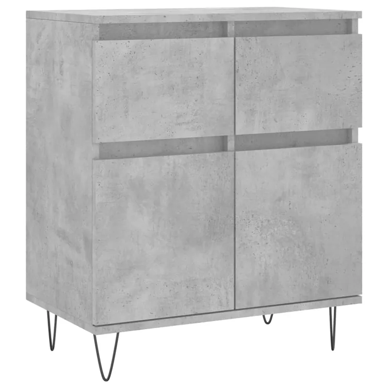 vidaXL Aparador de madera contrachapada gris hormigón 60x35x70 cm - Muebles