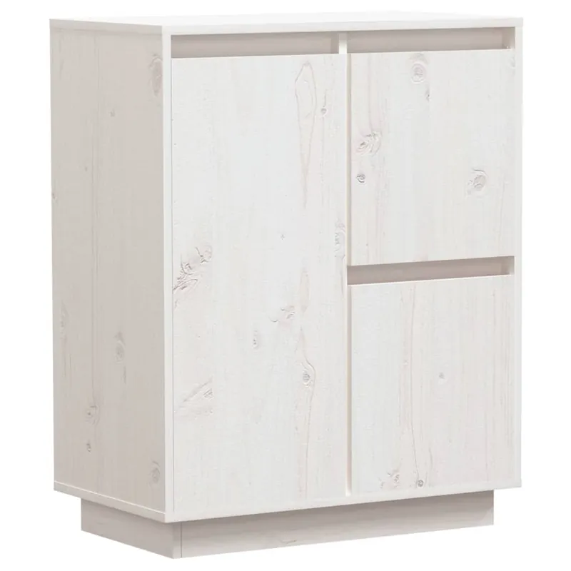 vidaXL Aparador de madera maciza de pino blanco 60x34x75 cm - Muebles