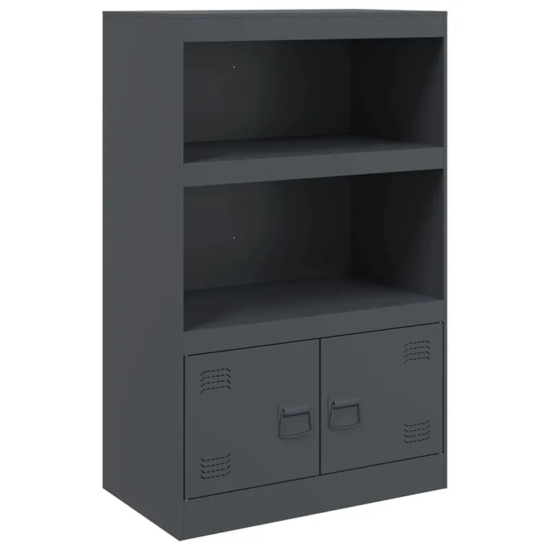 vidaXL Aparador de acero negro 67x39x107 cm - Muebles