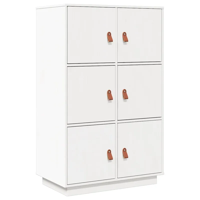 vidaXL Aparador de madera maciza de pino blanco 67x40x108,5 cm - Muebles