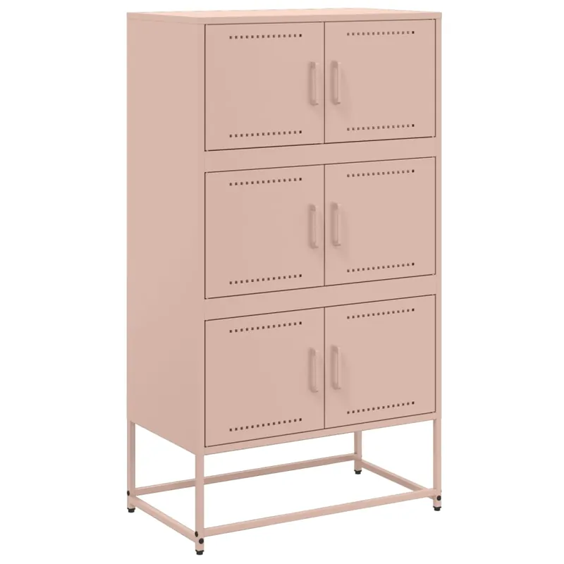 vidaXL Aparador de acero negro 68,5x38,5x123,5 cm - Muebles