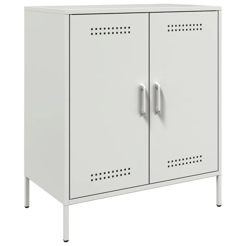 vidaXL Aparador de acero blanco 68x39x79 cm - Muebles