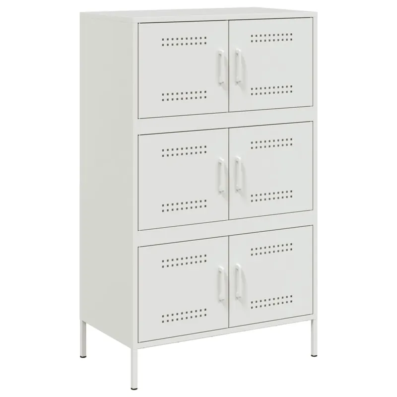 vidaXL Aparador de acero blanco 68x39x113 cm - Muebles