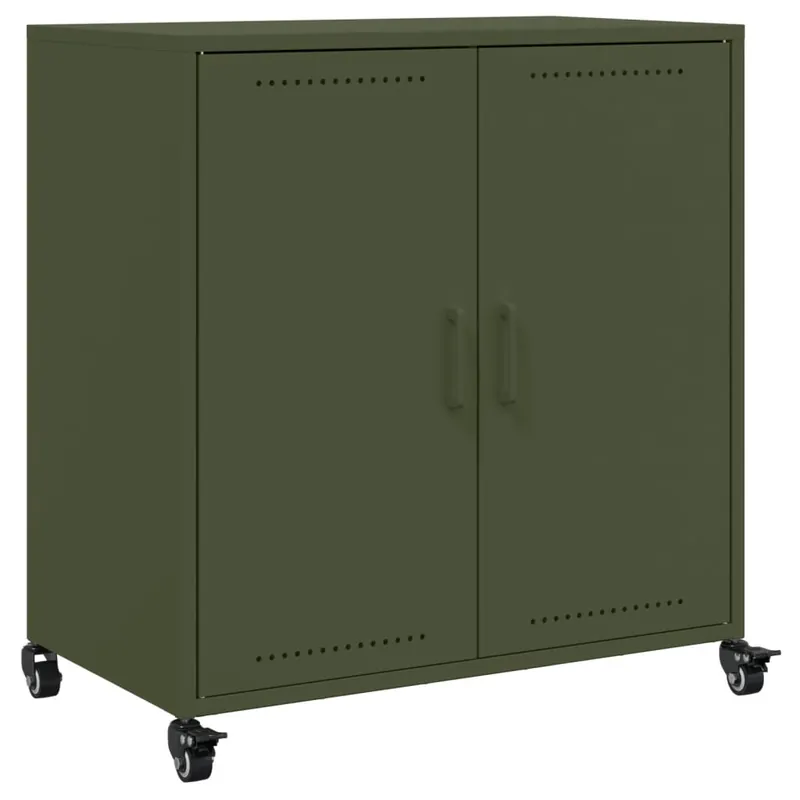 vidaXL Aparador de acero verde oliva 68x39x72 cm - Muebles