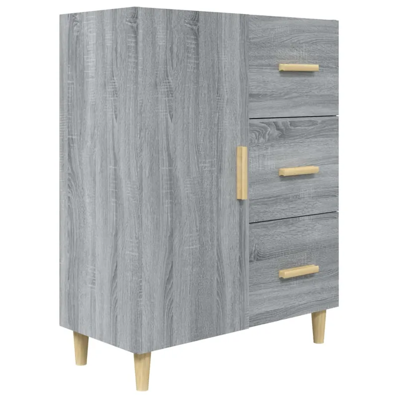 vidaXL Aparador de madera de ingeniería roble ahumado 69,5x34x90 cm - Muebles