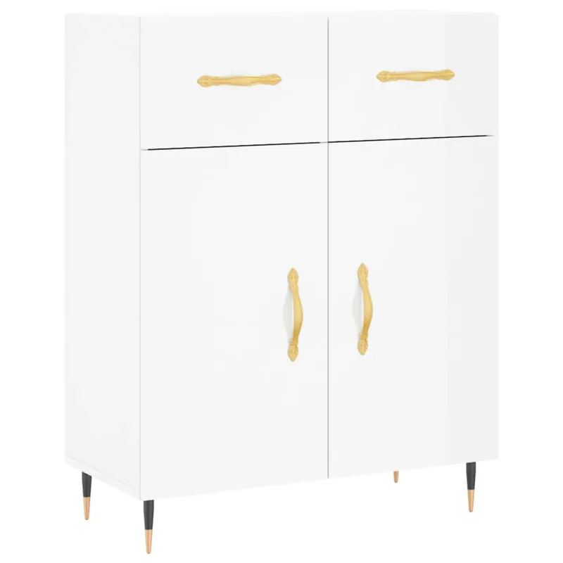 vidaXL Aparador de madera de ingeniería gris hormigón 69,5x34x90 cm - Muebles