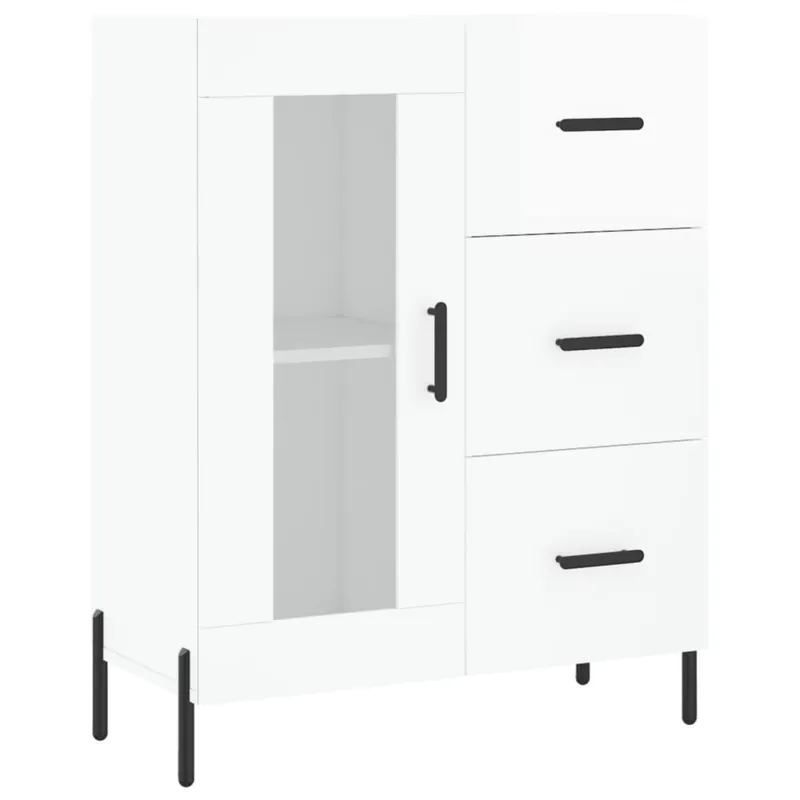 vidaXL Aparador de madera de ingeniería gris hormigón 69,5x34x90 cm - Muebles