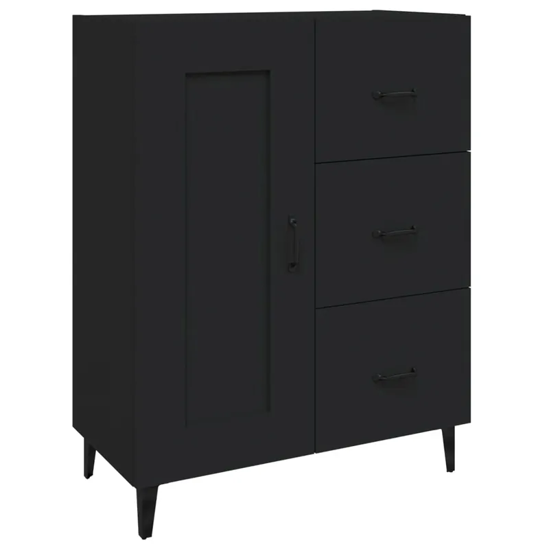 vidaXL Aparador de madera contrachapada negro 69,5x34x90 cm - Muebles