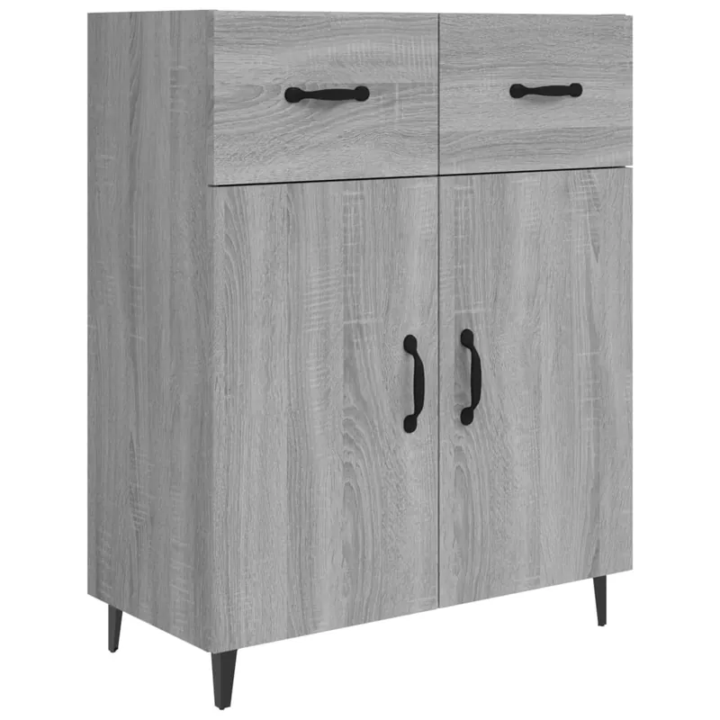vidaXL Aparador de madera de ingeniería roble ahumado 69,5x34x90 cm - Muebles