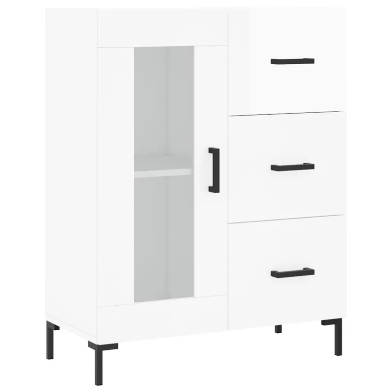 vidaXL Aparador de madera de ingeniería gris hormigón 69,5x34x90 cm - Muebles