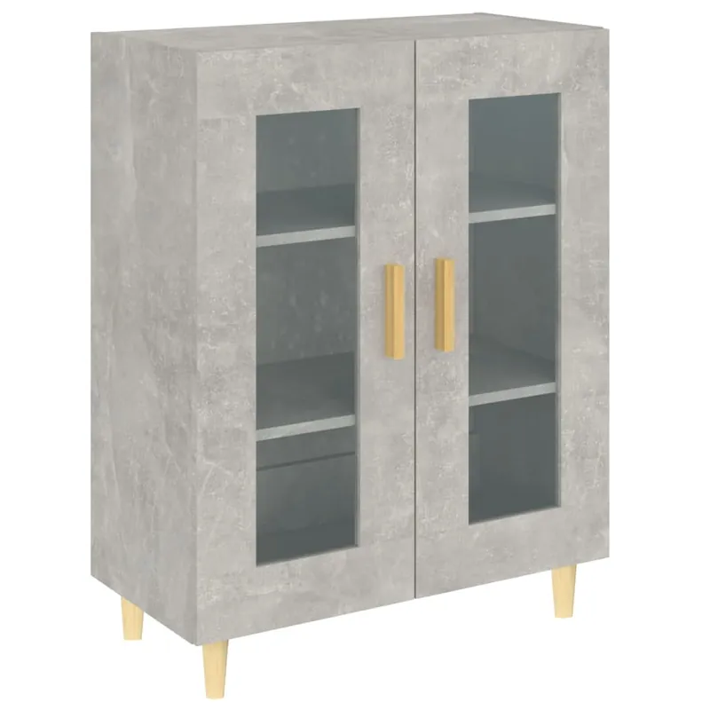 vidaXL Aparador de madera de ingeniería gris hormigón 69,5x34x90 cm - Muebles