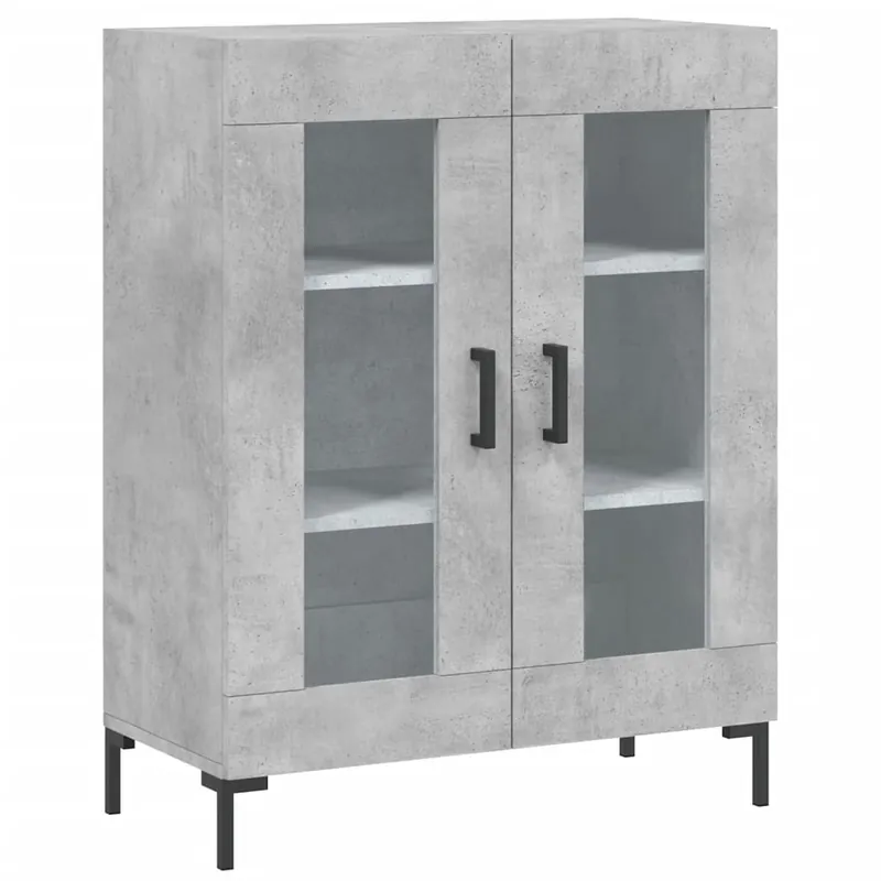 vidaXL Aparador de madera de ingeniería gris hormigón 69,5x34x90 cm - Muebles