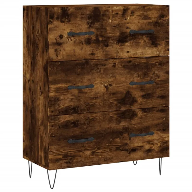 vidaXL Aparador de madera de ingeniería roble ahumado 69,5x34x90 cm - Muebles