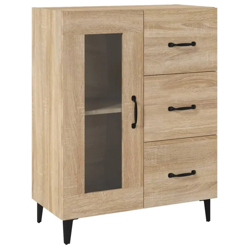 vidaXL Aparador de madera de ingeniería roble Sonoma 69,5x34x90 cm - Muebles