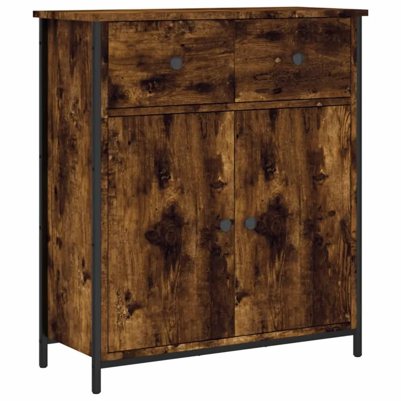 vidaXL Aparador de madera de ingeniería roble ahumado 70x30x80 cm - Muebles