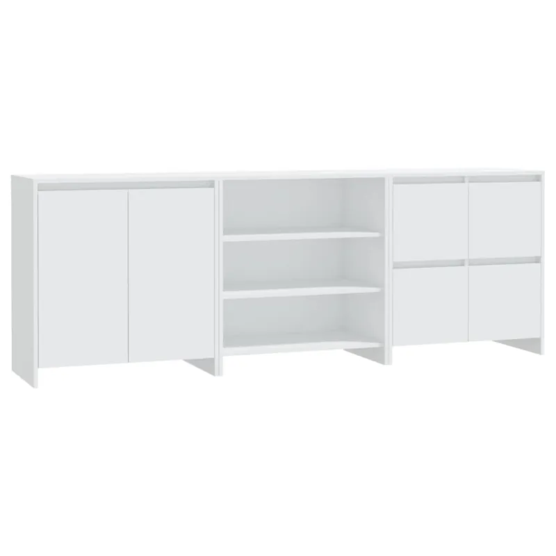 vidaXL Aparador de 3 piezas madera manufacturada color roble ahumado - Muebles