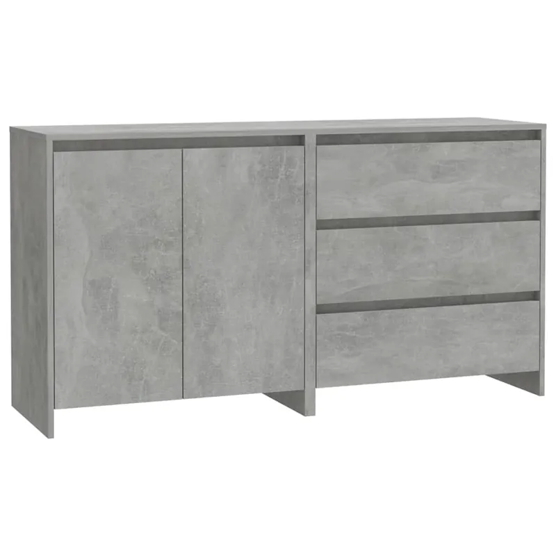 vidaXL Aparador de 2 piezas madera manufacturada gris hormigón - Muebles
