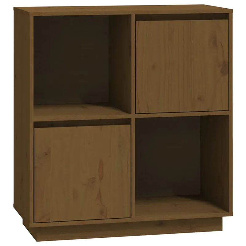 vidaXL Aparador de madera maciza de pino gris 74x35x80 cm - Muebles
