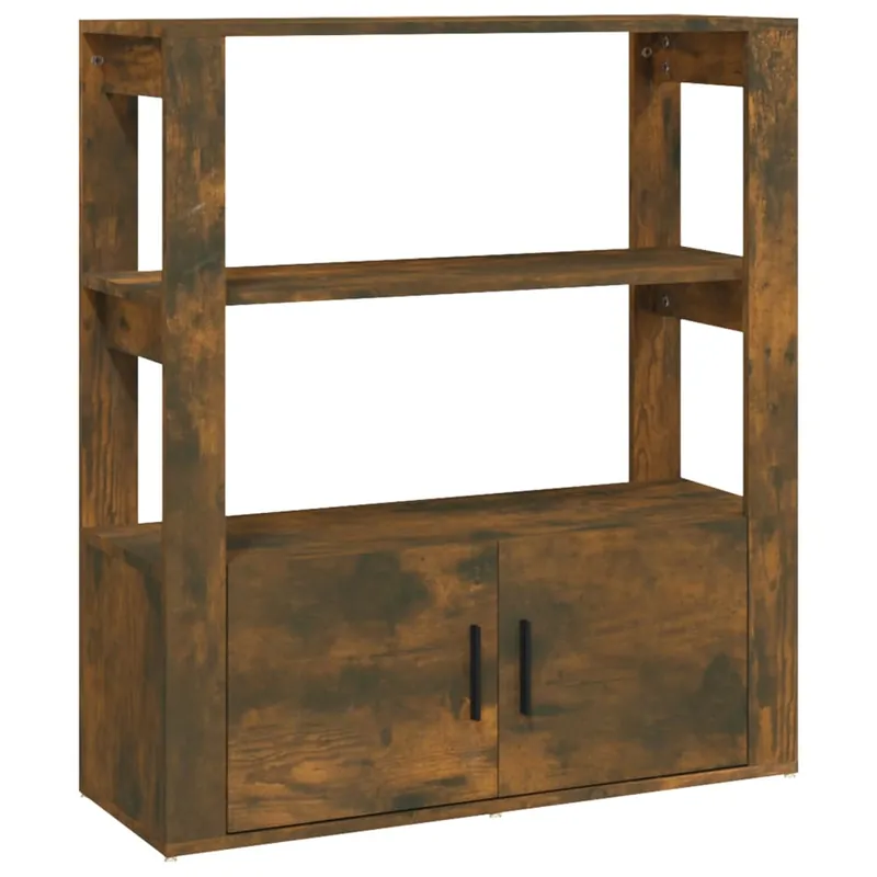 vidaXL Aparador madera contrachapada color roble ahumado 80x30x90 cm - Muebles
