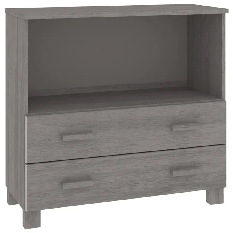 vidaXL Aparador HAMAR madera maciza de pino gris claro 85x35x80 cm - Muebles