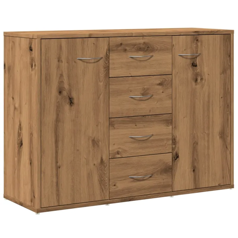 vidaXL Aparador de madera de ingeniería madera envejecida 88x30x64 cm - Muebles