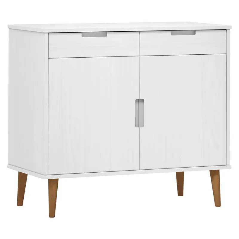 vidaXL Aparador MOLDE madera maciza de pino blanca 90x40x80 cm - Muebles