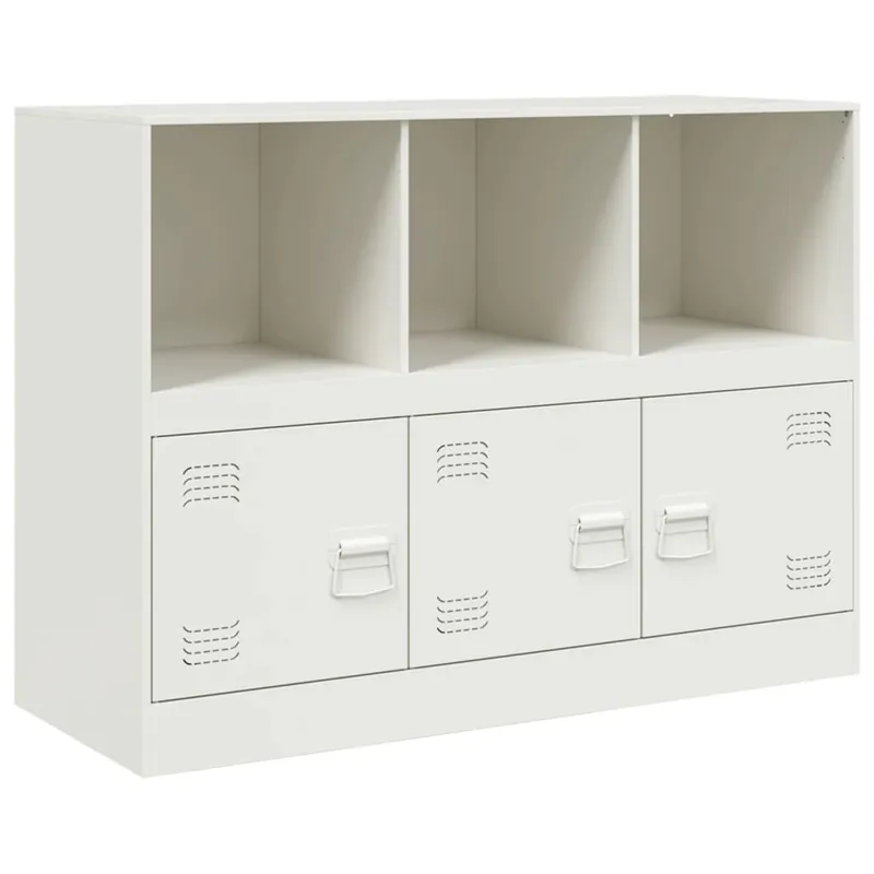 vidaXL Aparador de acero blanco 99x39x73 cm - Muebles